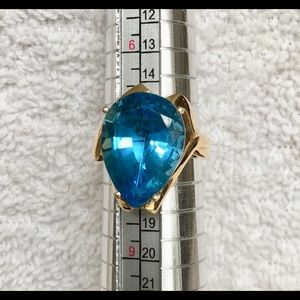 Blue Topaz gold ring